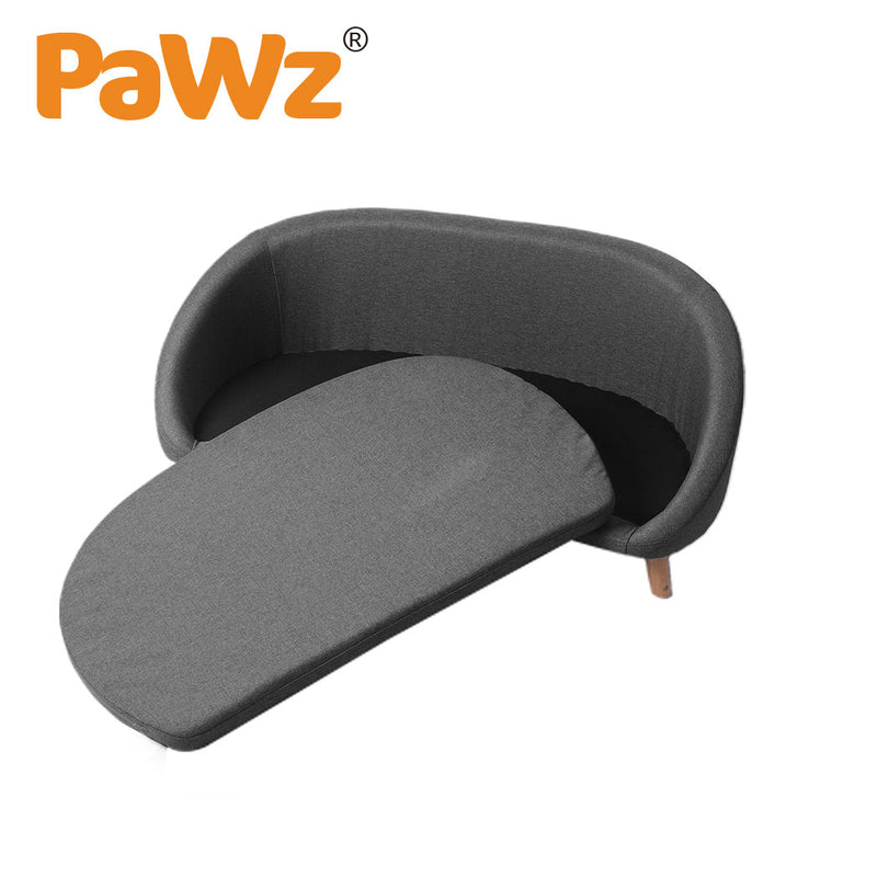 PaWz Luxury Pet Sofa Chaise Lounge Sofa Bed Cat Dog Beds Couch Sleeper Soft Grey