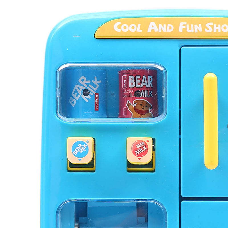 Kids Play Set 2 IN 1 Refrigerator Vending Machine Kitchen Pretend Play Toys Blue