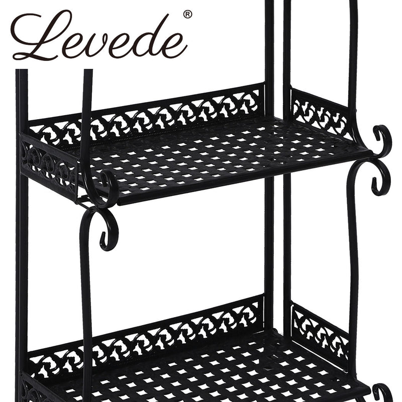 Levede Plant Stand 5 Tiers Outdoor Indoor Metal Flower Pots Rack Garden Shelf