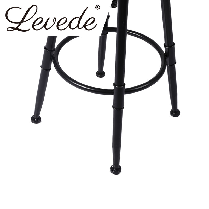 Levede 2x Industrial Bar Stools Kitchen Stool PU Leather Barstools Chairs