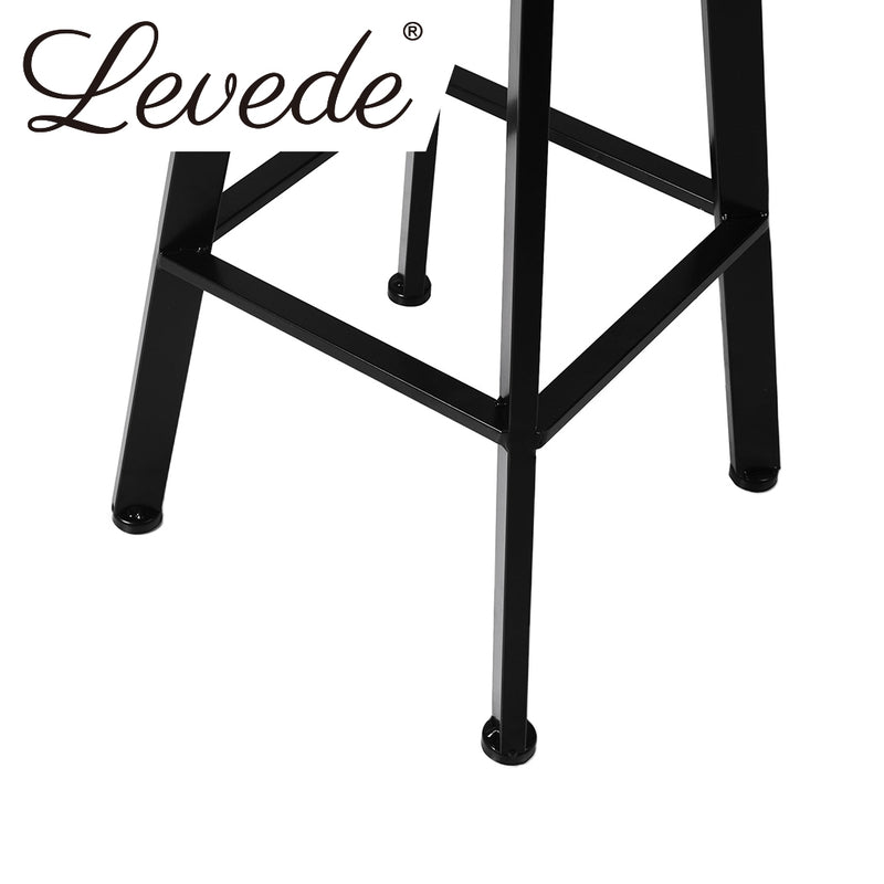 Levede 2x Industrial Bar Stools Chairs Kitchen Stool Wooden Barstools Swivel