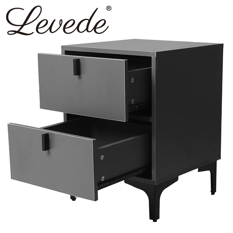 Levede Bedside Tables Side Table Bedroom Nightstand 2 Drawers Storage Cabinet