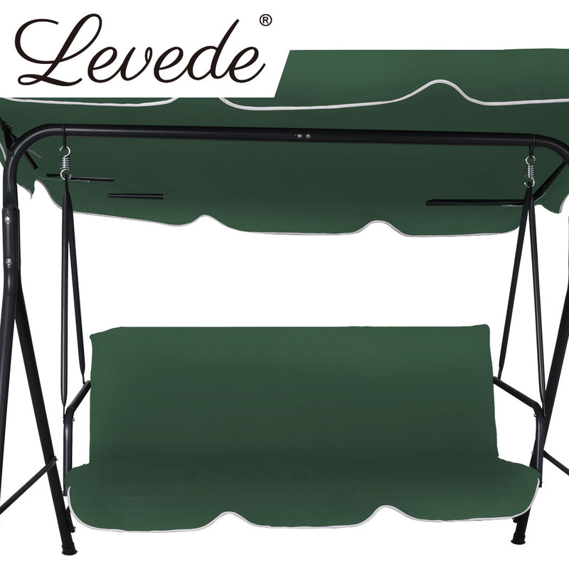 Levede Swing Chair Hammock Outdoor Furniture Garden Canopy Cushion Bench Green