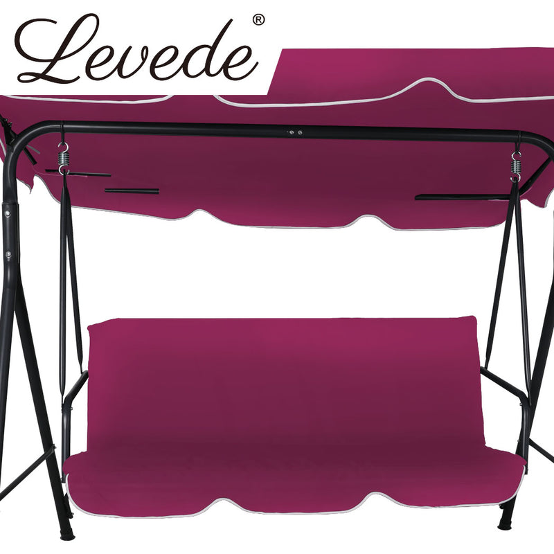 Levede Swing Chair Hammock Outdoor Furniture Garden Canopy Cushion Bench Red