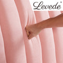 Levede Bed Frame Velvet Base Bedhead Headboard Queen Size Wooden Platform Pink