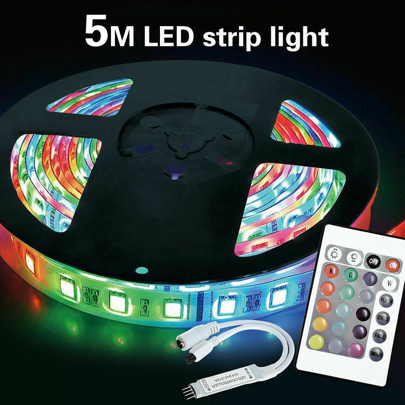 Multi-Coloured 300 LED 5050 SMD Waterproof Flexible LED Strip Light Kit 5M