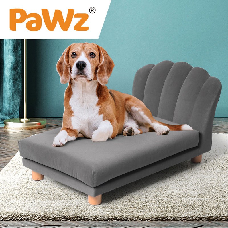 PaWz Luxury Pet Sofa Chaise Lounge Sofa Bed Cat Dog Beds Couch Sleeper Soft Grey