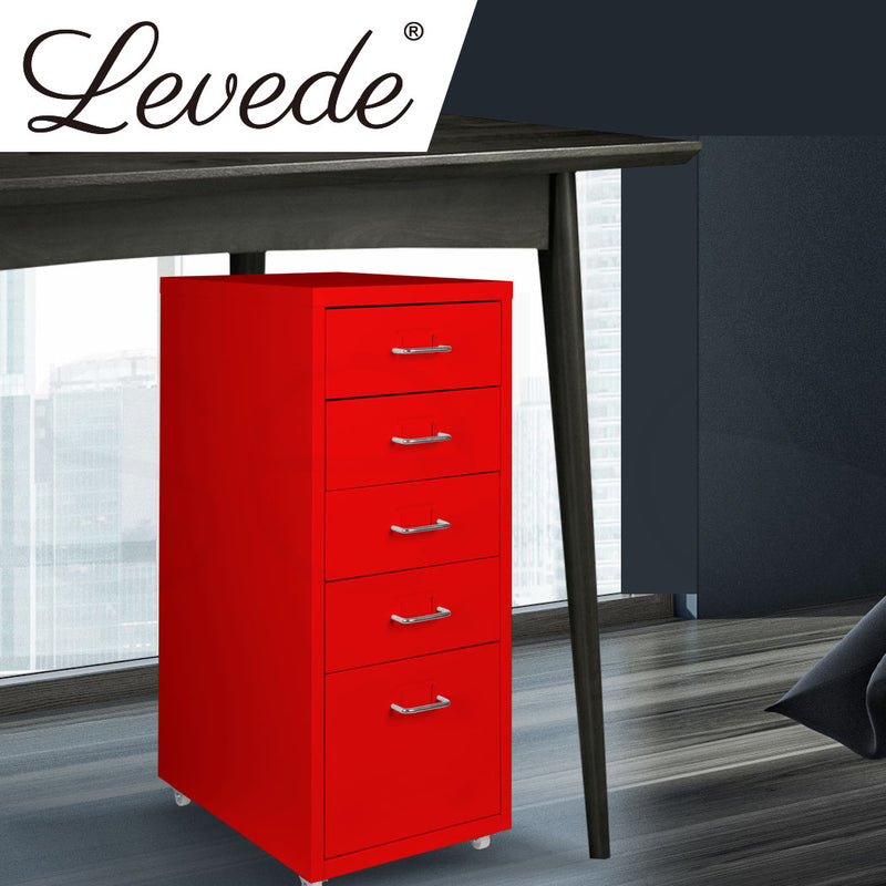 Levede Filing Cabinet Files Storage Cabinets Steel Rack Home Office 5 Drawer