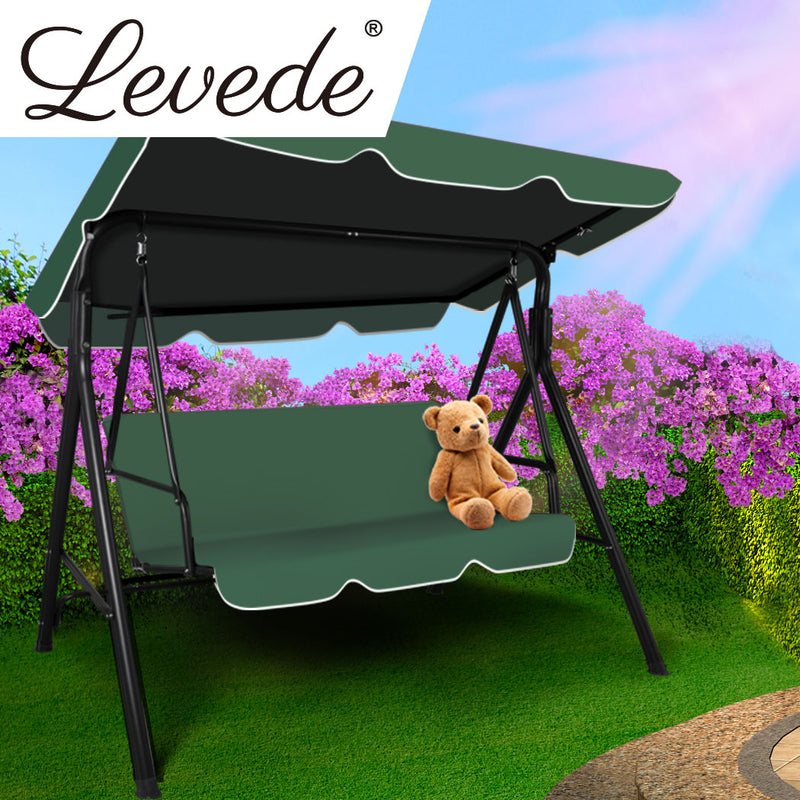 Levede Swing Chair Hammock Outdoor Furniture Garden Canopy Cushion Bench Green