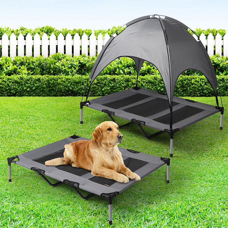 PaWz Pet Trampoline Bed Dog Cat Elevated Hammock With Canopy Raised Heavy XL