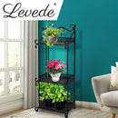 Levede Plant Stand 3 Tiers Outdoor Indoor Metal Flower Pots Rack Garden Shelf