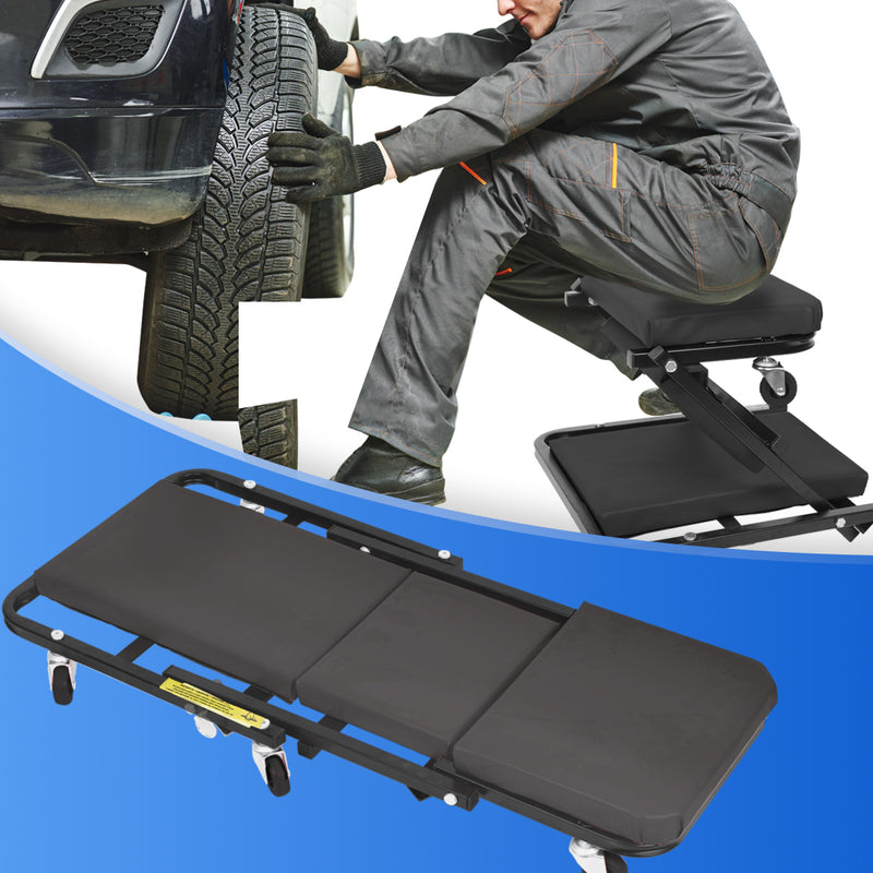 Folding Creeper Mechanic Stool Seat  Garage Repair Trolley Laying  Workshop