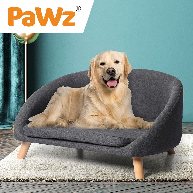 PaWz Luxury Pet Sofa Chaise Lounge Sofa Bed Cat Dog Beds Couch Sleeper Soft Grey