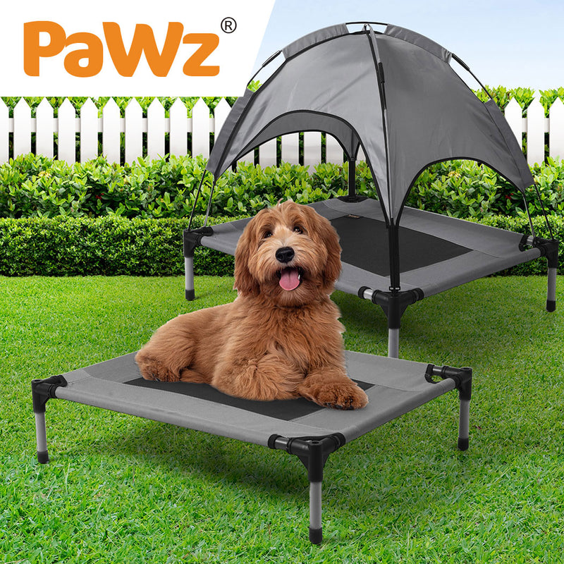 PaWz Pet Trampoline Bed Dog Cat Elevated Hammock With Canopy Raised Heavy Duty S