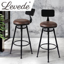 Levede 4x Industrial Bar Stools Kitchen Stool PU Leather Barstools Chairs