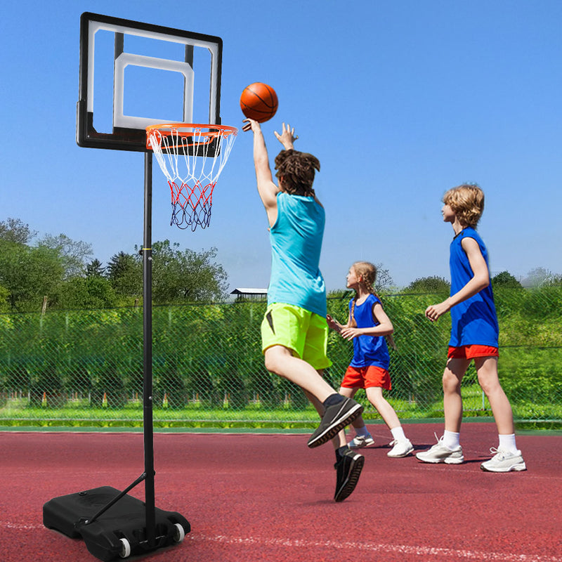 Basketball Hoop Stand System Ring Portable 2.1M Adjustable Height Kids In Ground