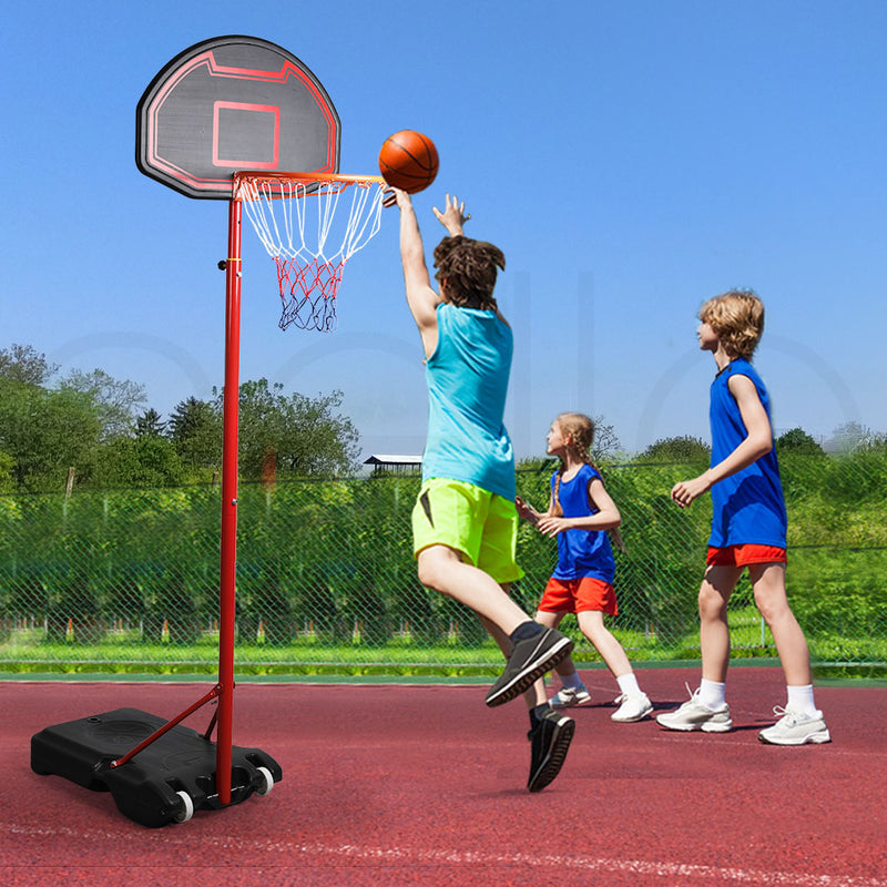 Basketball Hoop Stand System Ring Portable 2.1M Adjustable Height Kids In Ground