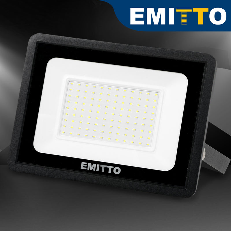 Emitto LED Flood Light 100W Outdoor Floodlights Lamp 220V-240V Cool White