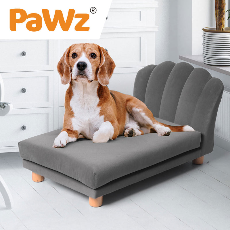 PaWz Luxury Pet Sofa Chaise Lounge Sofa Bed Cat Dog Beds Couch Sleeper Soft Grey