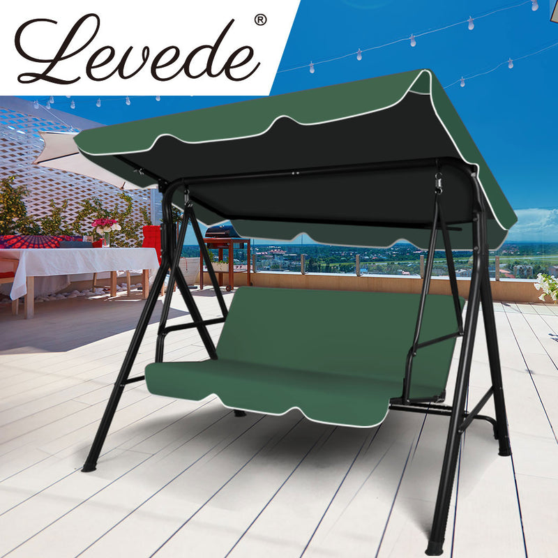 Levede Swing Chair Hammock Outdoor Furniture Garden Canopy Cushion Bench Green