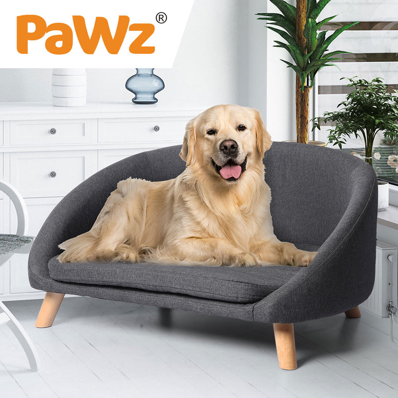 PaWz Luxury Pet Sofa Chaise Lounge Sofa Bed Cat Dog Beds Couch Sleeper Soft Grey