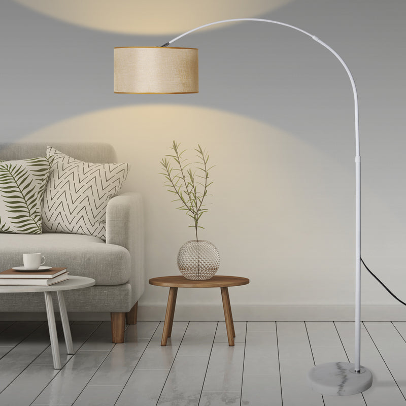 Modern LED Floor Lamp Reading Light Free Standing Height Adjustable Marble Base