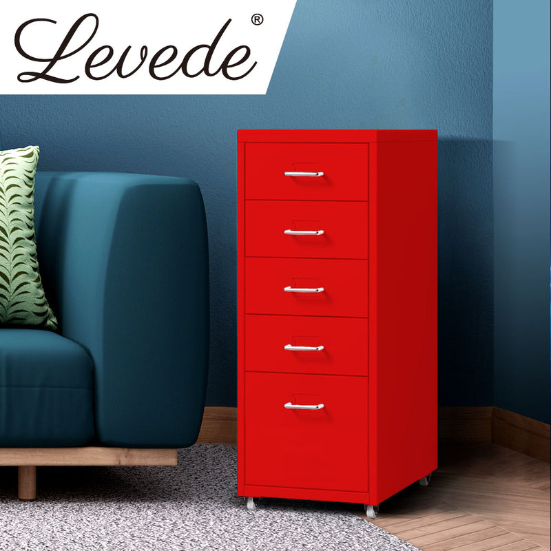 Levede Filing Cabinet Files Storage Cabinets Steel Rack Home Office 5 Drawer