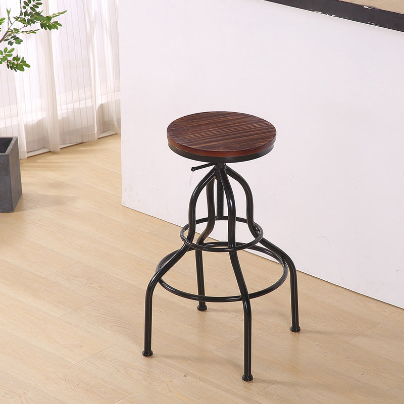 Levede 4x Industrial Bar Stools Kitchen Stool Wooden Barstools Swivel Chair