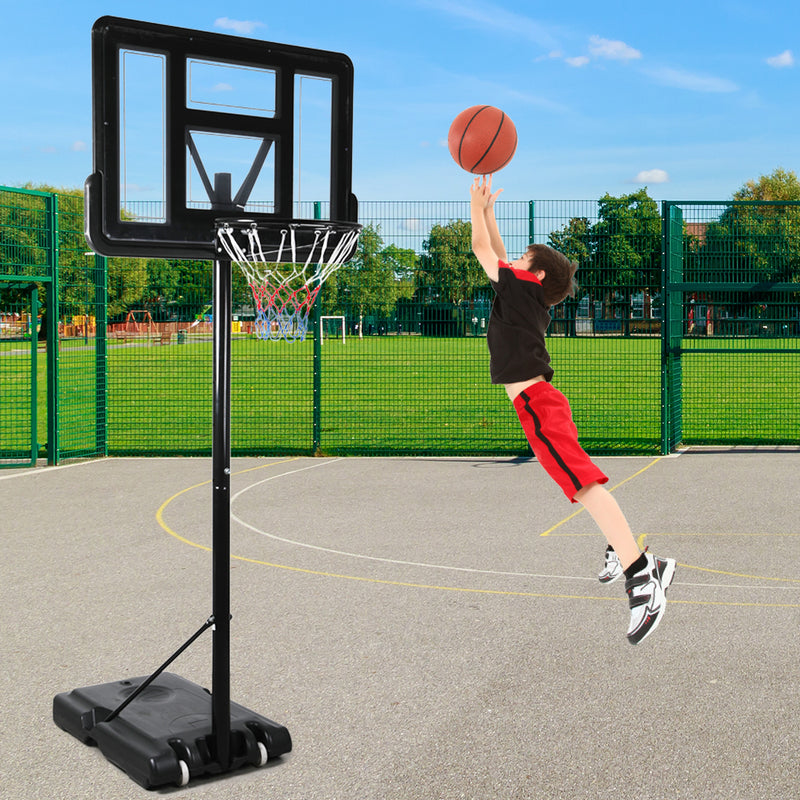 Basketball Hoop Stand System Portable 3.05M Height Adjustable Net Ring In Ground