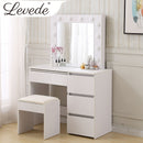 Levede Dressing Table tool Set LED Makeup Mirror Jewellery organizer Cabinet With 12 Bulbs Type2