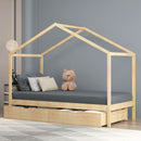 Levede Bed Frame Wooden Single Timber House Frame Mattress Base Storage Drawers
