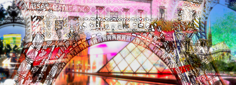 Silk Chiffon Scarf Paris Montage