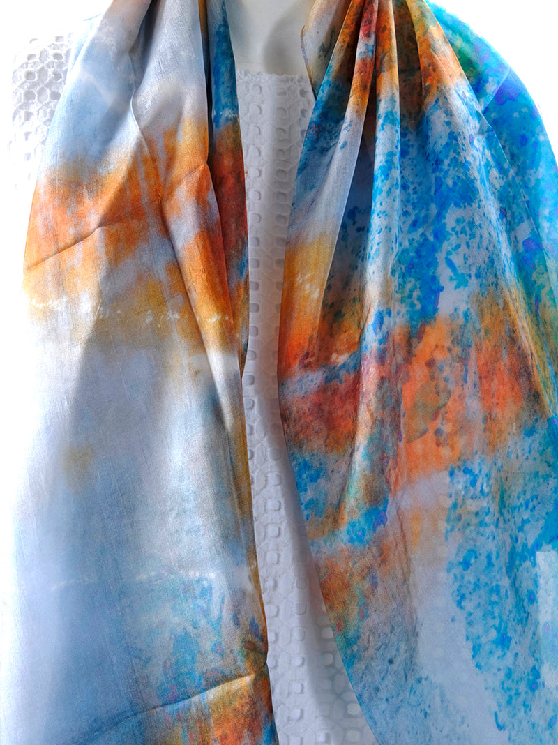 Silk Tabi Scarf Sea Stars