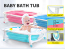 Baby Bath Tub Infant Toddlers Foldable Bathtub Folding Safety Bathing ShowerBlue