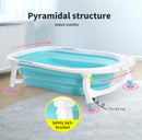 Baby Bath Tub Infant Toddlers Foldable Bathtub Folding Safety Bathing ShowerBlue