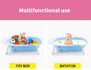 Baby Bath Tub Infant Toddlers Foldable Bathtub Folding Safety Bathing ShowerBlue