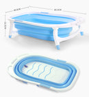 Baby Bath Tub Infant Toddlers Foldable Bathtub Folding Safety Bathing ShowerBlue