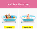 Baby Bath Tub Infant Toddlers Foldable Bathtub Folding Safety Bathing ShowerBlue