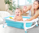 Baby Bath Tub Infant Toddlers Foldable Bathtub Folding Safety Bathing ShowerBlue